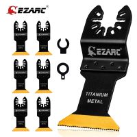 EZARC 6Pcs Oscillating Multitool Blades Titanium Universal Oscillating Tool Saw Blades for Metal Wood Nails Screws Cutting