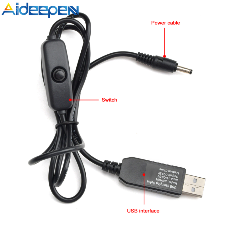 Aideepen 5V to 12V USB Conversion Cable Power Bank Connection Router