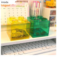 Transparent Piggy Bank Building Blocks Coin Bank Large Capacity Organizer Storage Box