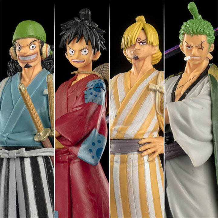 One Piece Action Figure Luffy Samurai Figure Zoro Usopp Sanji 17cm Collectable Figurine Model