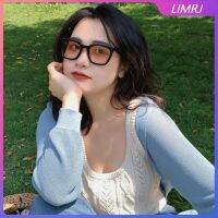 LIMRJ แว่นตาคริสตัล TOMY Vintage Tea แว่นตาสแควร์ใหม่สีน้ำตาลชาแฟชั่นสำหรับผู้ชายและผู้หญิง