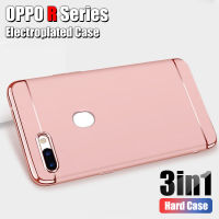 ปลอกOPPO R9 R9s R11 R11s Plus R15 DreamกระจกR17 Pro R15X 3ใน1เคสโทรศัพท์ชุบโลหะด้วยไฟฟ้าMatteชุบHard Cover