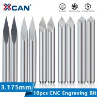 XCAN ดอกสว่านแกะสลัก CNC ดอกสว่านแกะสลักพีระมิด3ขอบ10ชิ้น3.175มม. ก้าน20-90D คาร์ไบด์ปลายกัด CNC เครื่องตัดมิลลิ่ง