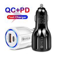 Quick Charge 30W Car Charger QC3.0 USB Type C PD Car Charger for Xiaomi Huawei Samsung iPhone Fast Charging Mobile Phone Charger Car Chargers