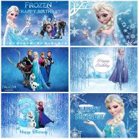 Frozen Elsa Anna Backdrop Disney Princess Kids Girl Birthday Party Background Snow Queen Winter Ice Photo Photozone Banner Decor