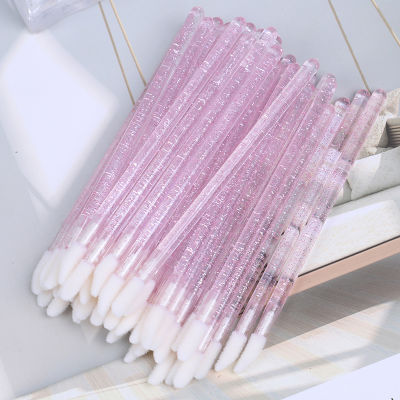 💖【Lowest price】MH 50pcs disposable eyelash Brush Crystal EXTENSION applicator ทำความสะอาดเครื่องมือแต่งหน้า