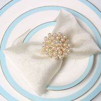 6pcs/lot Fashion napkin ring wedding pearl napkin buckle brick napkin ring festive table jewelry paper towel ring