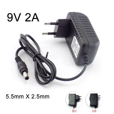 【Stylish】 9V 2A 100V-240V AC To DC Power Adapter Supply Converter Charger สำหรับ LED Strip กล้องวงจรปิด5.5มม. X 2.5มม.