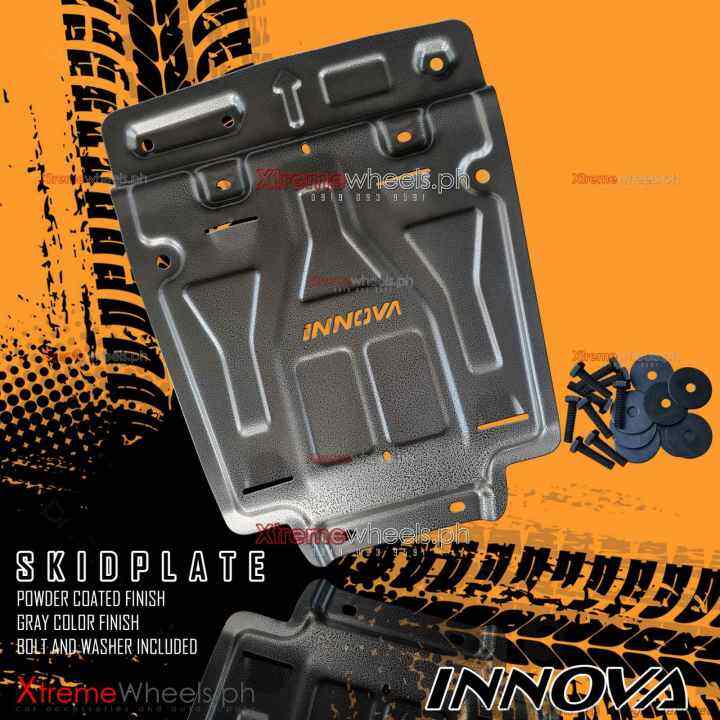 Toyota Innova 20162024 Textured Black Gray Hard Steel Skidplate