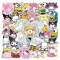 ❄♤☂ 10/30/50pcs Mixed Sanrio Kuromi My Melody Hello Kitty Stickers for Laptop Phone Kawaii Toys Gifts Cartoon Sticker for Kids Girls