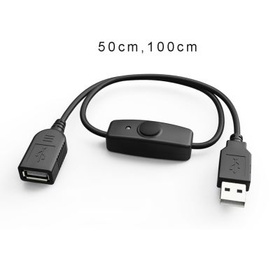 Data Sync USB 2.0 Kabel Ekstensi USB Kabel Ekstensi dengan Indikator Tombol ON-OFF untuk Raspberry Pi PC Kipas USB Lampu LED Dropship