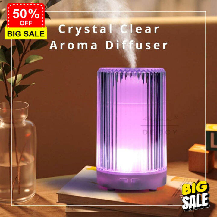 เครื่องพ่น-aroma-เครื่องทำความชื้น-เครื่องพ่นไอน้ำ-อโรม่า-crystal-clear-สามารถใส่น้ำมันหอมระเหยได้-เครื่องพ่นไอนำ