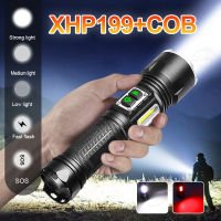 ใหม่ล่าสุด XHP199ซังที่มีประสิทธิภาพไฟฉาย LED แบบชาร์จไฟฉาย XHP160 XHP90.2พลังงานสูงแสงแฟลช18650โคมไฟตั้งแคมป์กลางแจ้ง