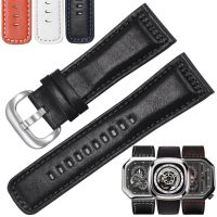 suitable for SEVENFRIDAY P12 Genuine Leather Watch with Aigle Big Bang Mens Black Red Line Wine Barrel Watch