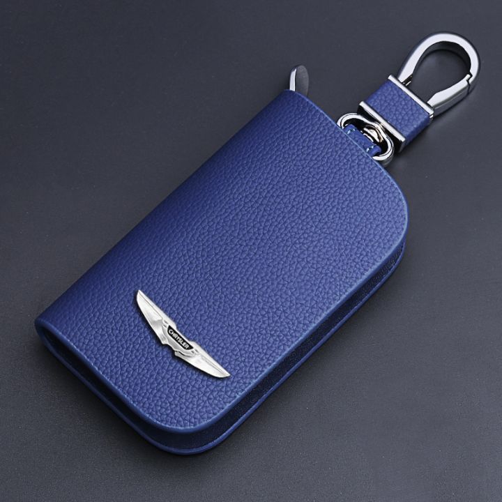 leather-key-case-for-chrysler-pacifica-300-glacier-300c-srt8-delta-ypsilon-metal-logo-waist-pendant-cover-keychain-accessories