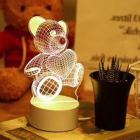 3D Lamp Acrylic USB LED Night Light Table Lamp for Bedroom Night Lamp for Children Christmas Decoration Birthday Wedding Gifts