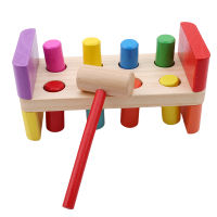 Colorful Hammering Wooden Noise Maker Toy Deluxe Pounding Bench Wooden Toy With Mallet Birthday Party Gift For Infant Boys Girls