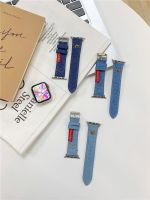 卐✿ Denim Creative Design Leather Strap iWatch Series 8 7 6 5 4 3 SE Girl Strap Accessories Apple Watch ultra 8 49mm 41mm 44 45 band