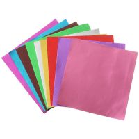 ☁ 100 pcs Sewing DIY Color Baking Decoration Gilded Aluminum Foil Candy Chocolate Wrapping Paper Package Paper