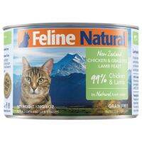 อาหารเปียกแมวระดับพรีเมี่ยม 6 ดาว Feline Natural Chicken &amp; Lamb Feast Grain-Free 156g