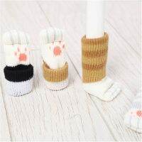 4pcs Chair Leg Socks Cute Cartoon Cat Floor Protection Knitting Socks None-Slip Chair Feet Cover