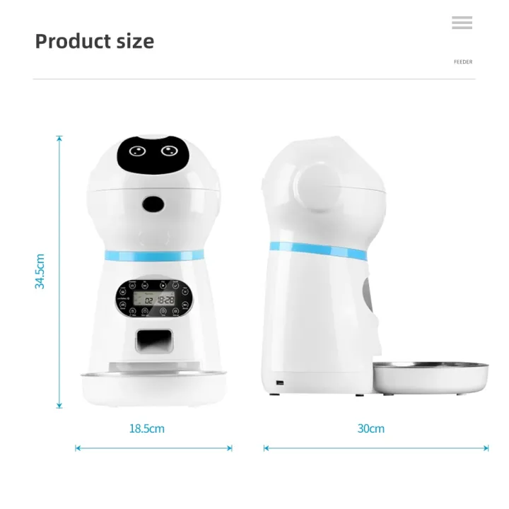 หุ่นยนต์อัจฉริยะ3-อาหารสุนัขแมวบันทึกเสียงตัวจับเวลา-lcd-อ่างใส่น้ำสำหรับสัตว์เลี้ยงสัตว์เลี้ยงอัตโนมัติอัจฉริยะถ้วยสำหรับใช้งาน
