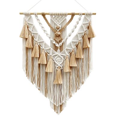 Hand-Woven Color Macrame Wall Hanging Ornament Boho Craft Decoration Gorgeous Tapestry for Livingroom Decor