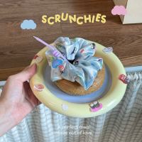 New! Flynn x Plaifah scrunchies ยางมัดผมผ้าซาตินลายก้อนเมฆ นุ่มนิ่ม Collection Brunch on Clouds ?☁️