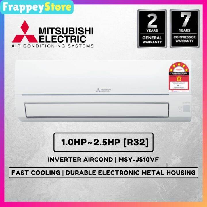 Aircond 1hp [Frappey] Mitsubishi Air Conditioner (JS Series) 1HP 2.5HP Inverter R32(MSYJS10VF