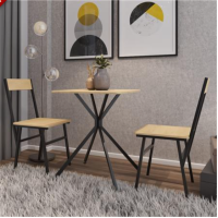 Dining table set with 2 seats  ( 1 table + 2 chairs ) - Brown