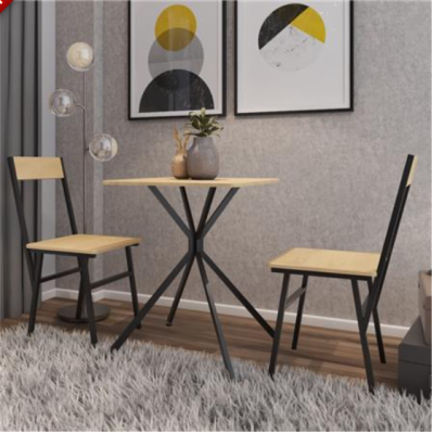 Dining table set with 2 seats  ( 1 table + 2 chairs ) - Brow
