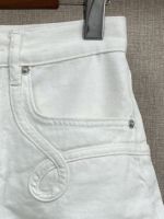 【hot】 Womens Shorts Striped Decoration Waist Pockets Straight Short Denim Trousers