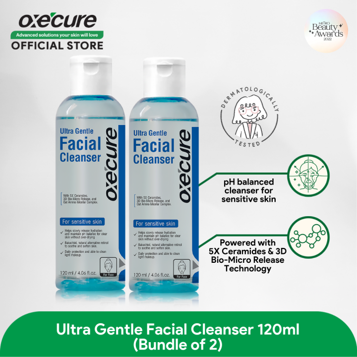 OXECURE Ultra Gentle Facial Cleanser 120ml, Bundle of 2 Lazada PH
