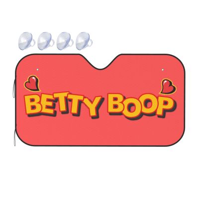 Betty Boop ที่บังแดดแผ่นกรองแสงติดรถยนต์รถพับได้บังแดดที่บังแดดหน้ารถสะท้อนแสงกระบังแสง