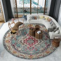 MOONLIGHT- American Vintage Ethnic Style Bohemian Round Carpet Home Living Room Area Rug Bedroom Bedside Mat