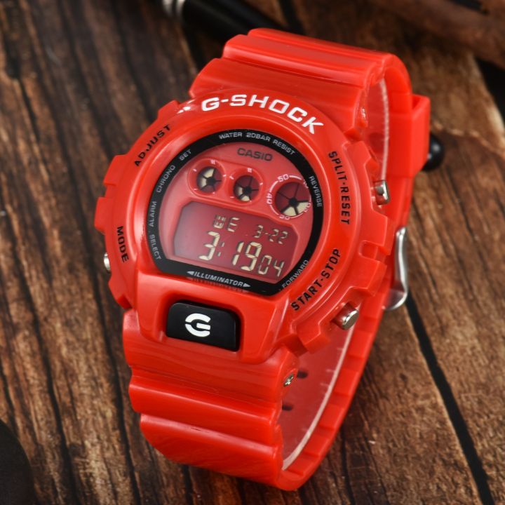 g-shock-gm6900-นาฬิกาแฟชั่นข้อมือ-dw6900-สีแดงเลือดหมูรุ่น-red