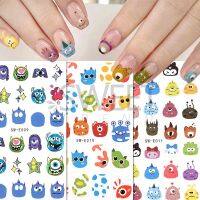 Stiker Kuku 3D Motif Kartun Monster Kecil Untuk Nail Art 5211059♤