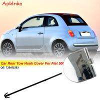 APKTNKA รถด้านหลังกันชนตาตะขอปกหมวกฉุดเต็มโครเมี่ยม735455393สำหรับ Fiat 500 2007-2015ลากจูงรถพ่วงอัตโนมัติหมวก