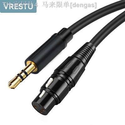 【CW】◕✚∈  Jack 3.5mm to Microphone Audio HiFi Cable Female 3 5 Aux Mic Cord for Camcorders Cameras Amplifier