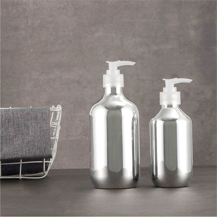 300ml-500ml-shower-gel-gold-silver-plating-container-liquid-shampoo-bottle-bathroom-refillable