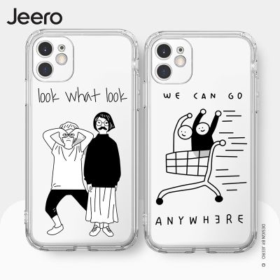 JEERO เคสคู่ เคสไอโฟน คู่รัก กันกระแทกซิลิโคนนุ่มใสการ์ตูนน่ารักตลก เคสศัพท์ 13 12 11 Pro Max SE 2020 X XR XS 8 7 Plus พลัส Y676