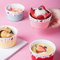 2pcs Nordic Kitchen Small Cake Pudding Mold Baking Mini Baking Bowl Oven Special Ceramic High Temperature Resistant Appliances