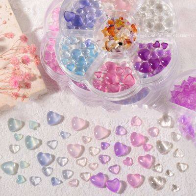 3D น่ารักหมี/โบว์เนคไท/ผีเสื้อเรซิ่นเล็บตกแต่ง Aurora Rhinestone DIY อุปกรณ์เล็บ