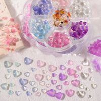 3D น่ารักหมีโบว์เนคไทผีเสื้อเรซิ่นเล็บตกแต่ง Aurora Rhinestone DIY อุปกรณ์เล็บ