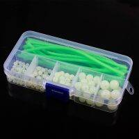 SGMSY 170pcs/set Stoppers ลูกปัดทุ่นตกปลาแบบนิ่ม พลาสติกทำจากพลาสติก ลอยลอยได้ ยางนุ่มๆ ร้อนแรงมาก เรืองแสงในที่แคบ ไฟส่องสว่างส่องสว่าง ตกปลาทะเลตกปลา