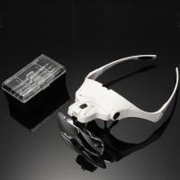 1.0X 1.5X 2.0X 2.5X 3.5X 5 Lens Adjustable Reading Jewelry Watch Loupe Headband Magnifying Glass Magnifier LED Light Lamp Tools