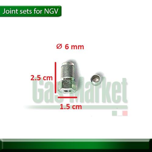 ชุดฟิตติ้งตาไก่-น็อตขันตาไก่-ยาว-2-5-ซม-สำหรับท่อแก๊สรถยนต์-ngv-cng-ใส่ท่อ-6-มม-fitting-set-2-5-mm-long-for-ngv-cng-for-6-mm-pipe