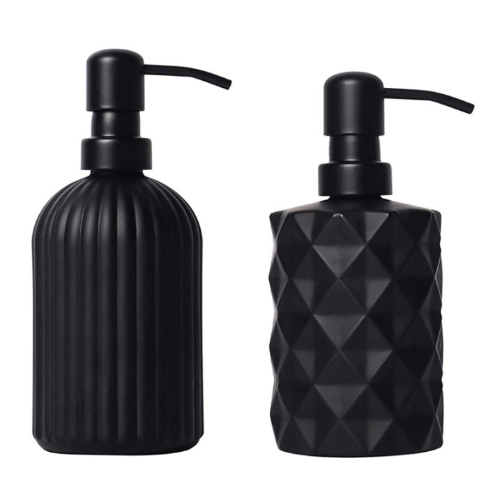 2-pcs-matte-black-soap-dispenser-glass-soap-dispenser-for-bathroom-and-kitchen-soap-dispenser