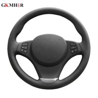 GKMHiR DIY Genuine Leather Black Car Steering Wheel Cover for BMW E83 X3 2003-2012 E53 X5 2004-2008 Car Interior accessories