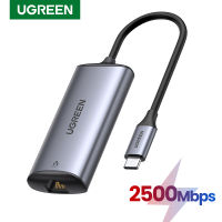 UGREEN อะแดปเตอร์ อะแดปเตอร์เครือข่าย 2500Mbps USB C Ethernet Adapter 2.5 Gigabit Type C to Lan RJ45 Network Card สำหรับ MacBook Air 2020 iPad Pro 2020 Ipad Pro 2021 USB-C Ethernet Model:70446